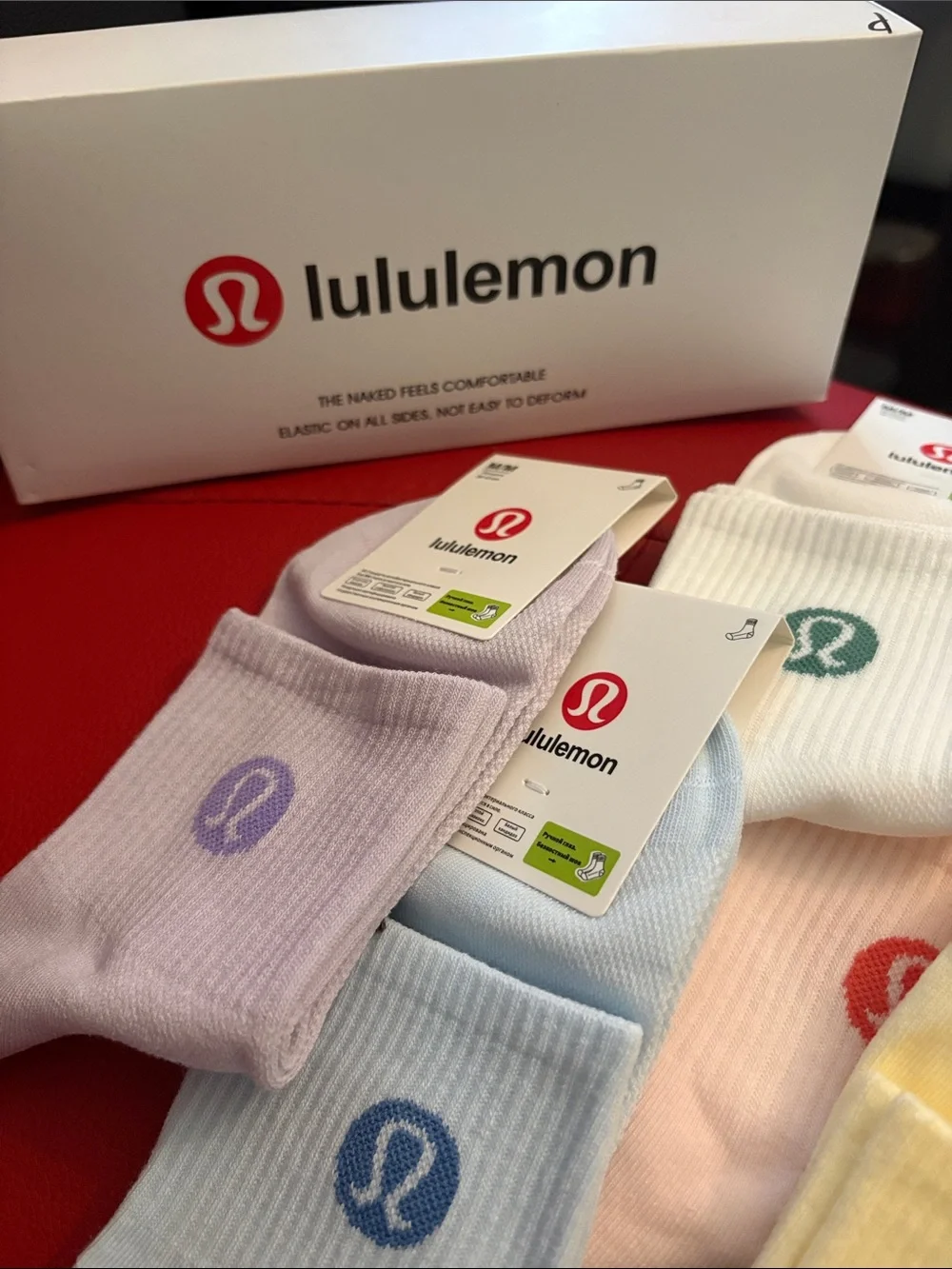 lululemon Athletica Pastel Ribbed Ankle Socks - Multi Color Pack